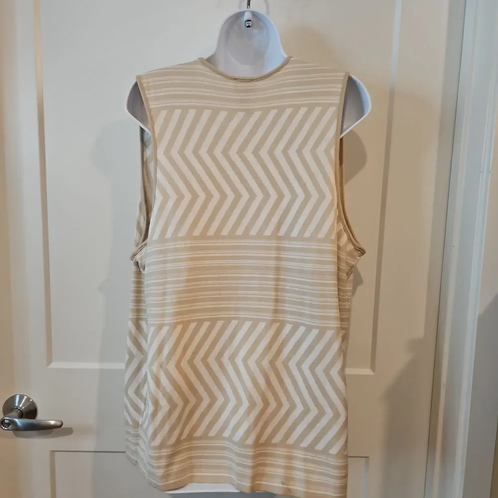 Chico's Tan and Cream Sweater Vest